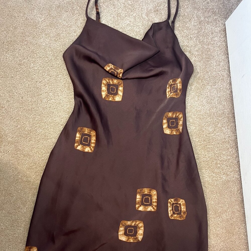 Urban Outfitters Silky Mocha Print Dress